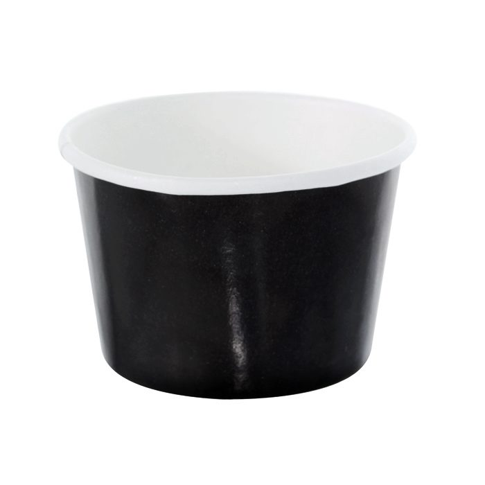 280ML BLACK CARDBOARD ICE CREAM POT 50PCS FOST+ INCLUDED