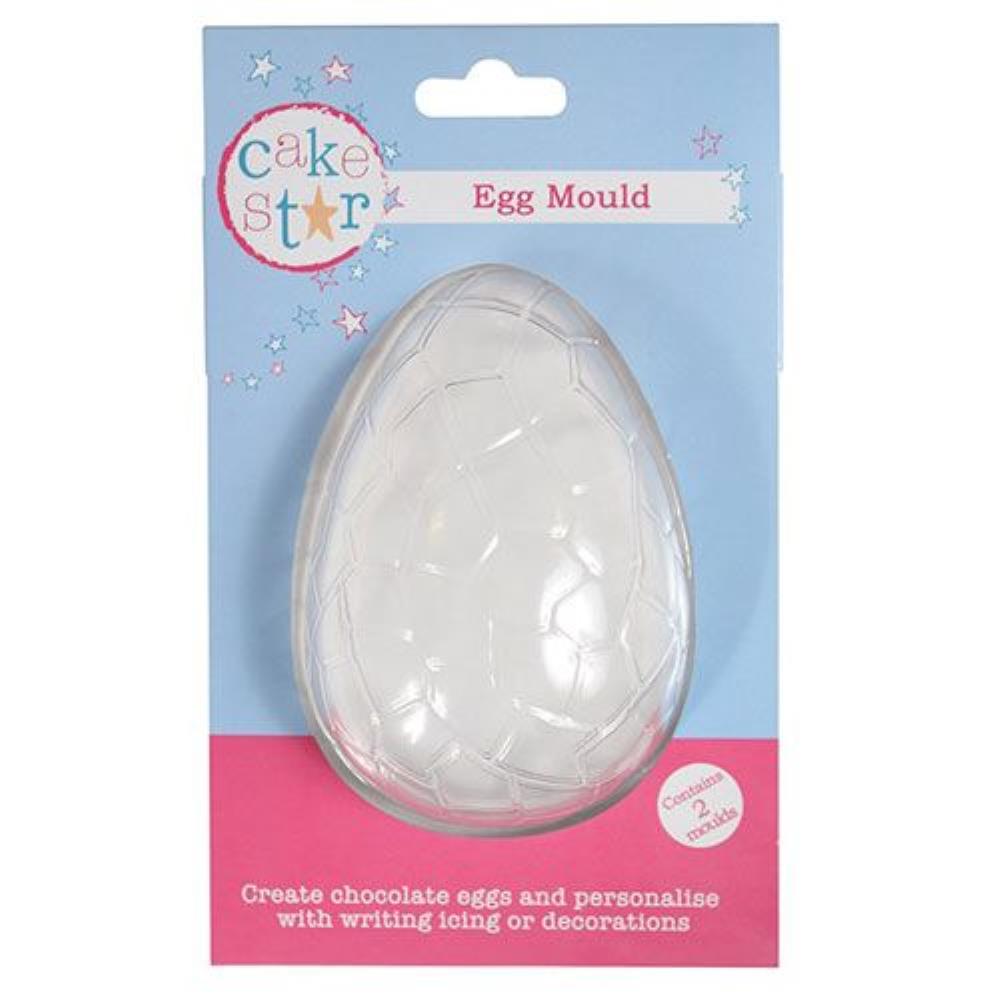 CAKE STAR MOULE CHOCOLAT DEMI OEUF CRAQUELE 11 X 7,7 X 3,9 CM 2 PCES