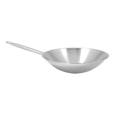 PUJADAS WOK INOX 36CM TOUS FEUX  FOND PLAT