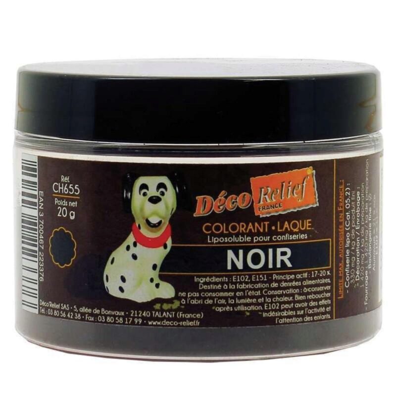 COLORANT LAQUE EN POUDRE POUR CHOCOLAT NOIR 20GR