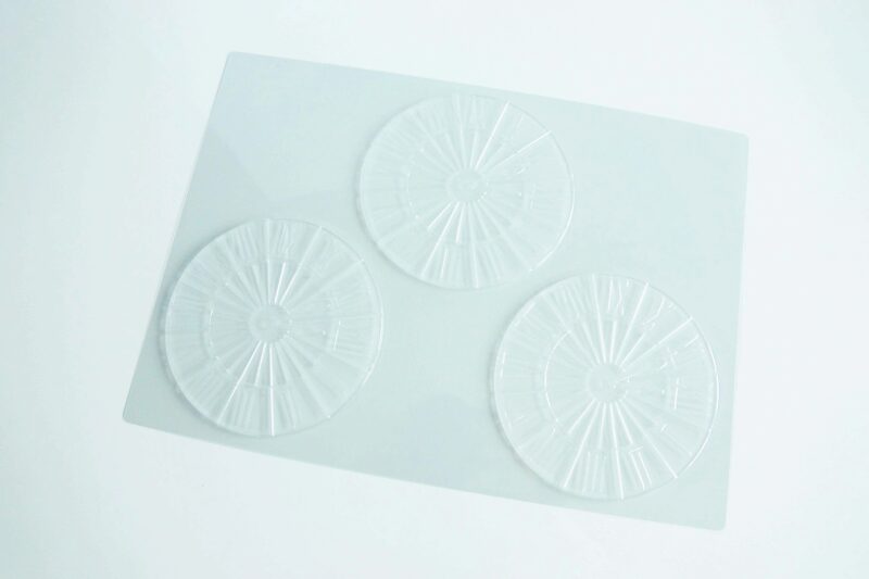 074255 PCB BLISTERS HORLOGE TIC TAC SOIT 12 EMPREINTES Ø 15,5 CM 4PCES ***s/cd***
