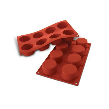 SILIKOMART SF028 VORM 8 CILINDERS Ø60 H 35MM 90ML ML ANTI-AANBAK GN1/3 -50° TOT 250°