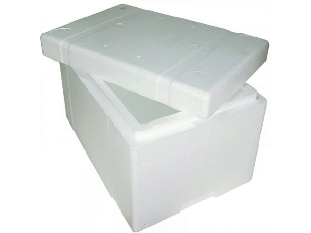 POLYSTYREEN ISO-BOX MET DEKSEL - BUITENAFMETINGEN 40 x 30 CM H 17,5 CM - BINNENAFMETINGEN 37 x 27 CM H 14 CM
