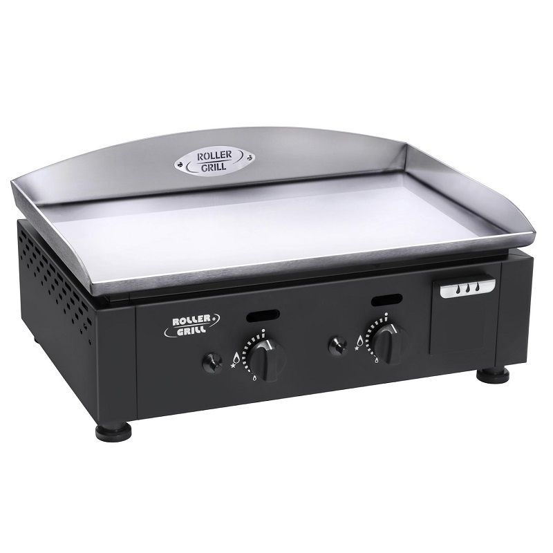 ROLGRILL PLANCHA INOX GAS PLI 600 GNZWART 60X43 HT28CM
