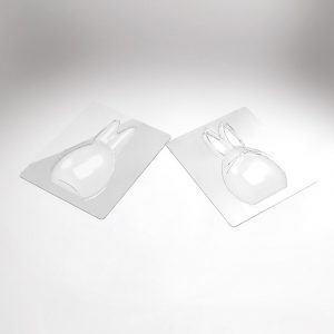 074094 PCB MOLDS RABBIT MUSTACHE FOR 6 SUBJECTS 15X8.8 CM P.SUJET 5.6 CM 12PCES ***S/CD***