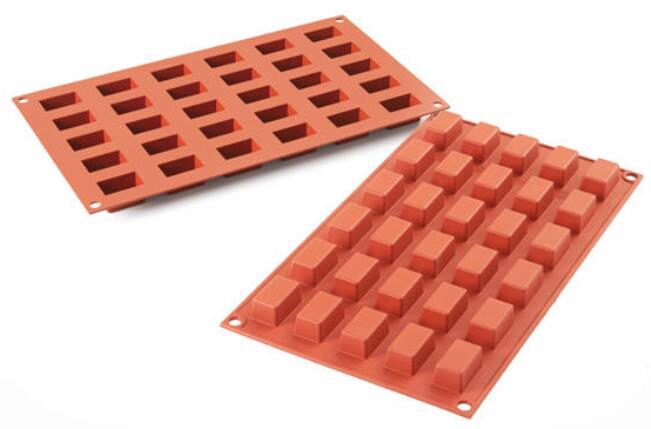 SILIKOMART SF181 VORM 30 MINI RECHTHOEKEN 30X18 HT 16MM 7,5ML ANTI-AANBAK GN1/3 -50° TOT 250°