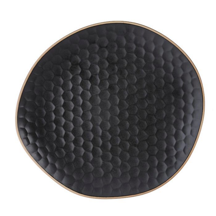 LE COQ KYPSELI MATT BLACK ASSIETTE PLATE 28X25.5CM STONEWARE - LKYP025NE003280