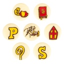  2036729 ASSORTIMENT RONDE ST. NIKLAAS PLAAT 2CM 250 STUKS = DOOS