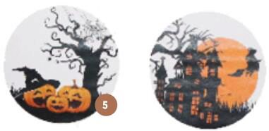 HALLOWEEN SCENE STICKER GM 63.5MM SHEET OF 12 PCS
