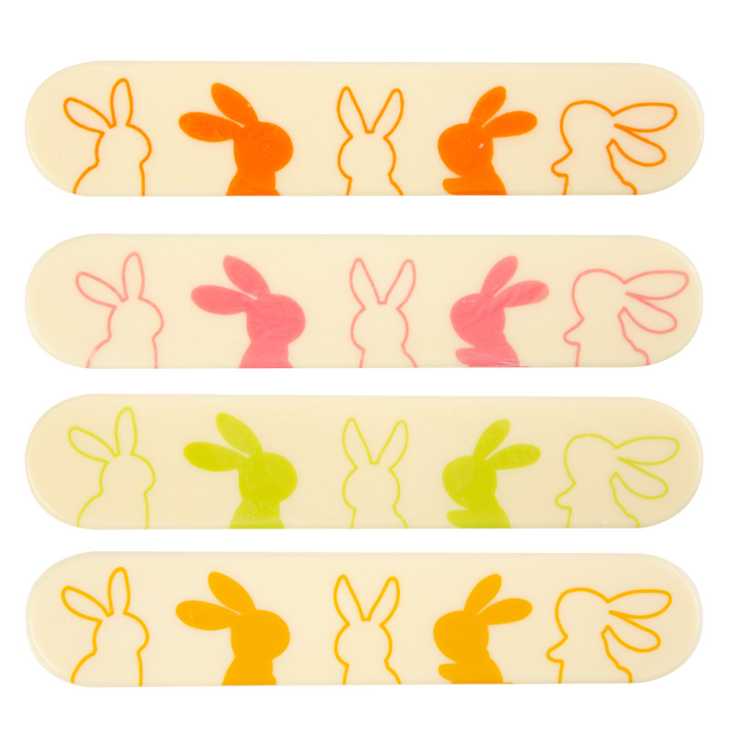 2069137 PLAQUETTE ECLAIR LAPIN PÂQUES 15X3CM CHOCOLAT 35 PCES