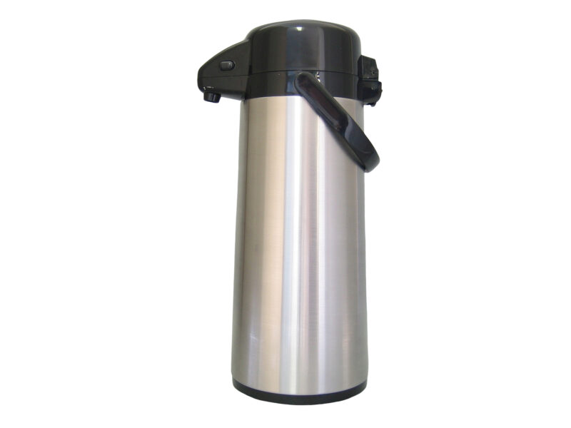 THERMOSPOMP 2,5L ROESTVRIJSTALEN GLAZEN FLES DRAAIBARE BASIS AXS257