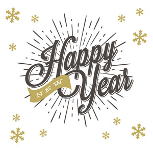 DUNI SERVETTEN HAPPY NEW YEAR 33X33CM 20PCES