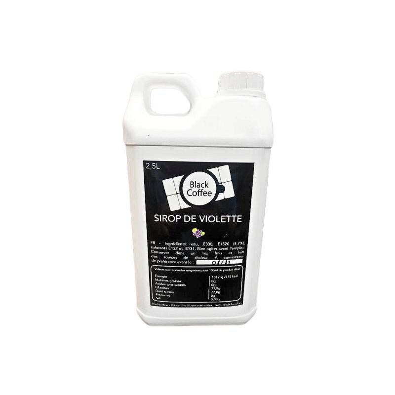 BLACK COFFEE SYRUP VIOLET FLAVOUR 2.5L CAN