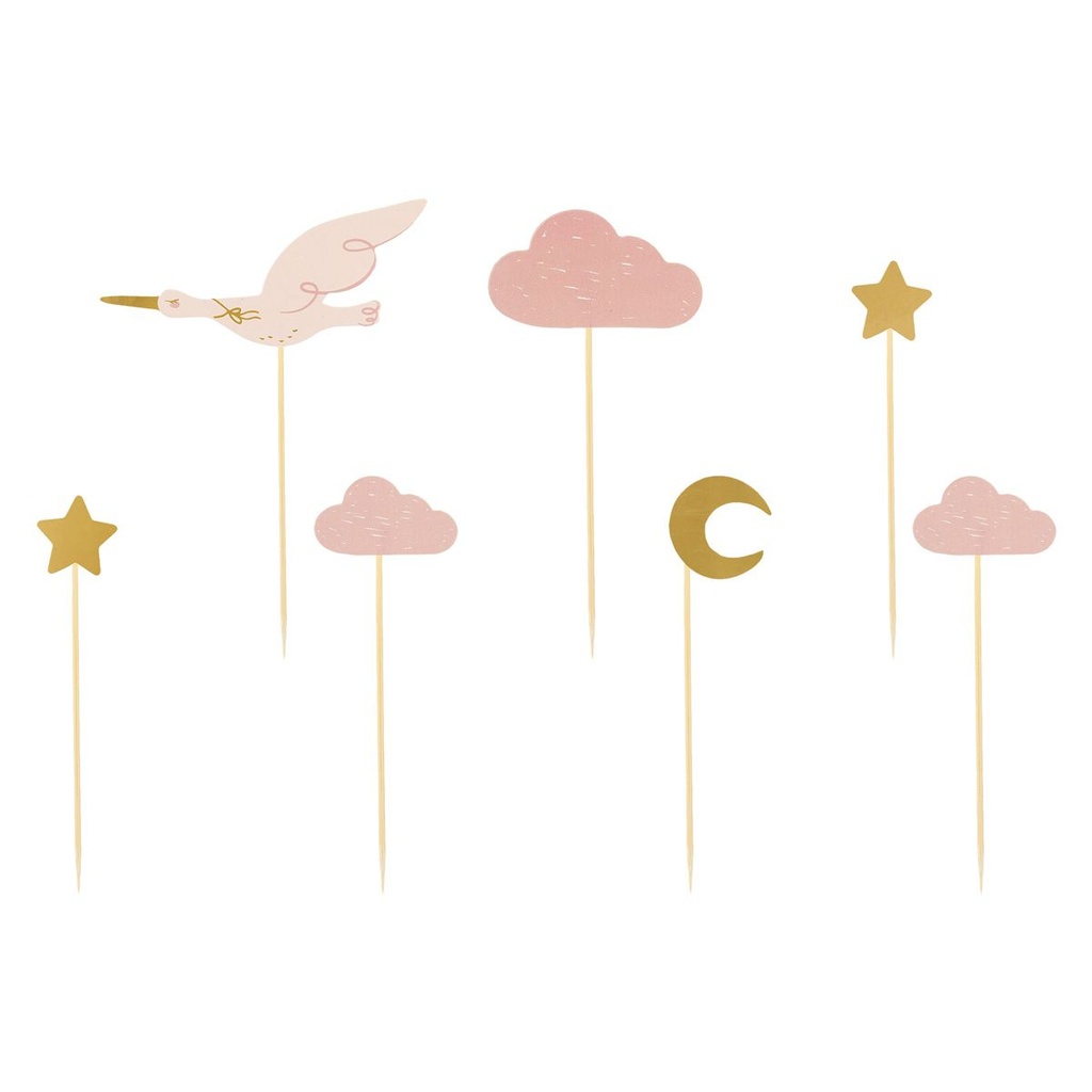 CAKE TOPPER CIGOGNE HT 11-12CM 7PCS