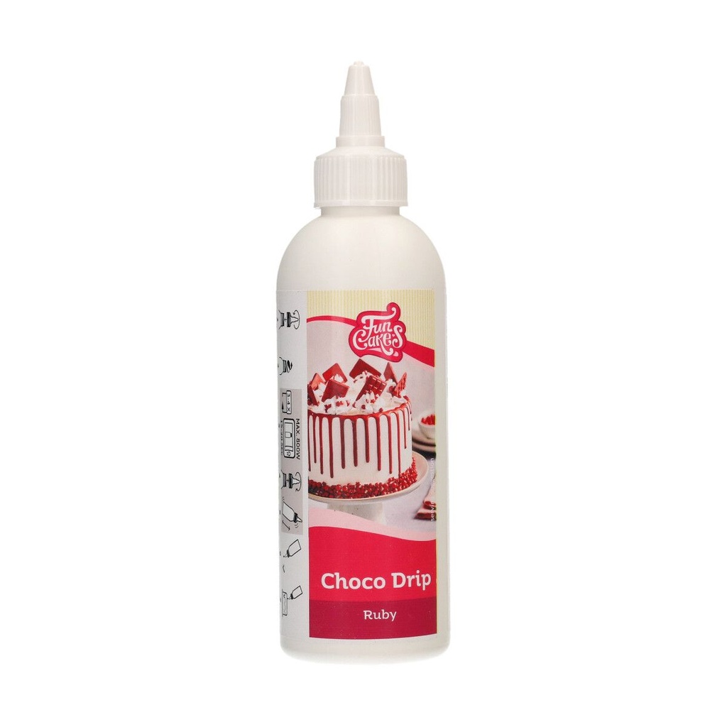 FUNCAKES CHOCOLADE DRIP ROBIJNROOD 180GR