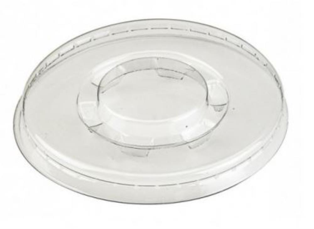 COUVERCLE PET PLAT 80MM  POUR POT GLACE NOIR 130ML100PC