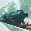 *FF*HOME FASHION SERVIETTE 33X33CM LOCOMOTIVE 20PCS