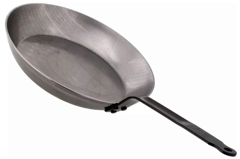 DE BUYER INDUCTION CARBON STEEL PAN 28 CM COUPE LYON.