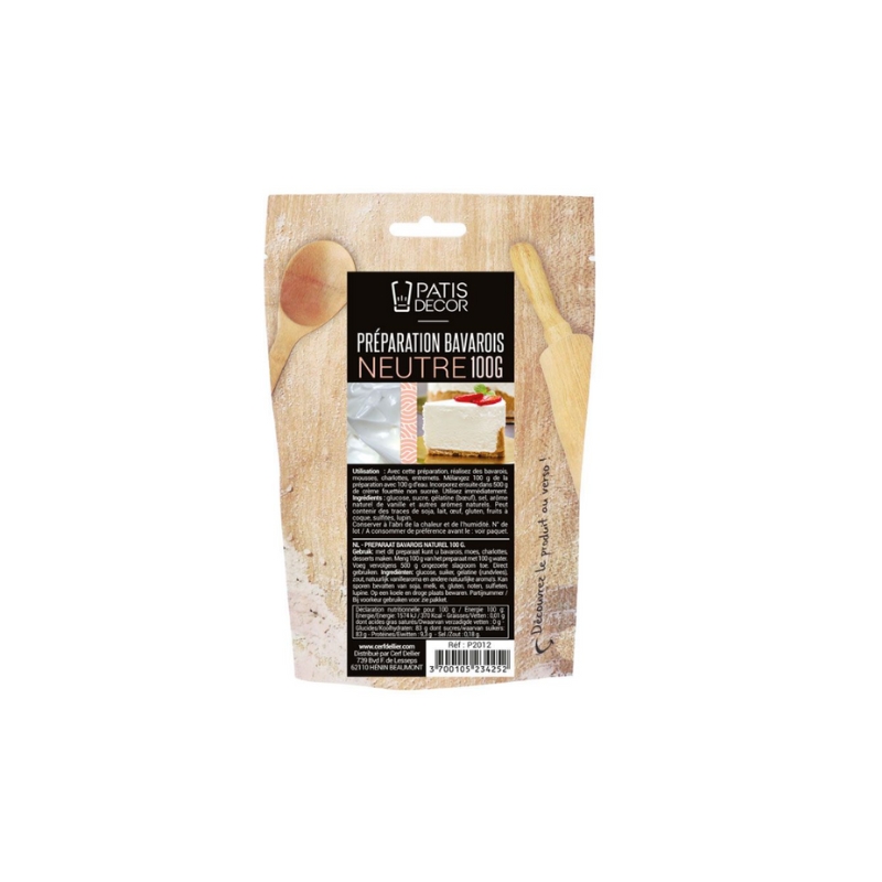 PATISDECOR GEL BAVAROIS NEUTRE 100GR