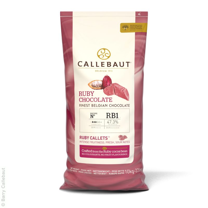 CALLEBAUT CHR-R35RB1-554 RUBY RB1 CHOCOLADE KARTON VAN 2 ZAKKEN X 10 KG ***OP/BESTELD***