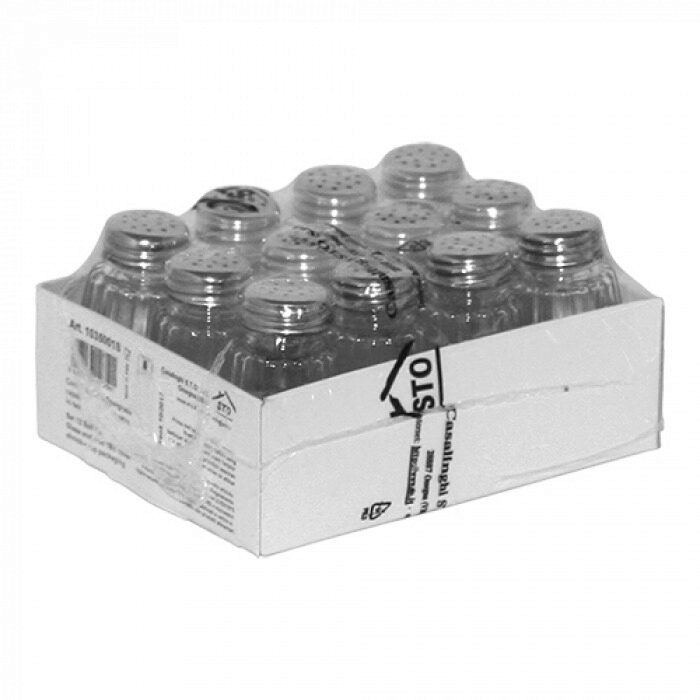 SALIERE EN VERRE 8CM BOUCHON INOX 15 TROUS