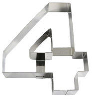 MOULE CHIFFRE N° 4 INOX 30CM HT4CM