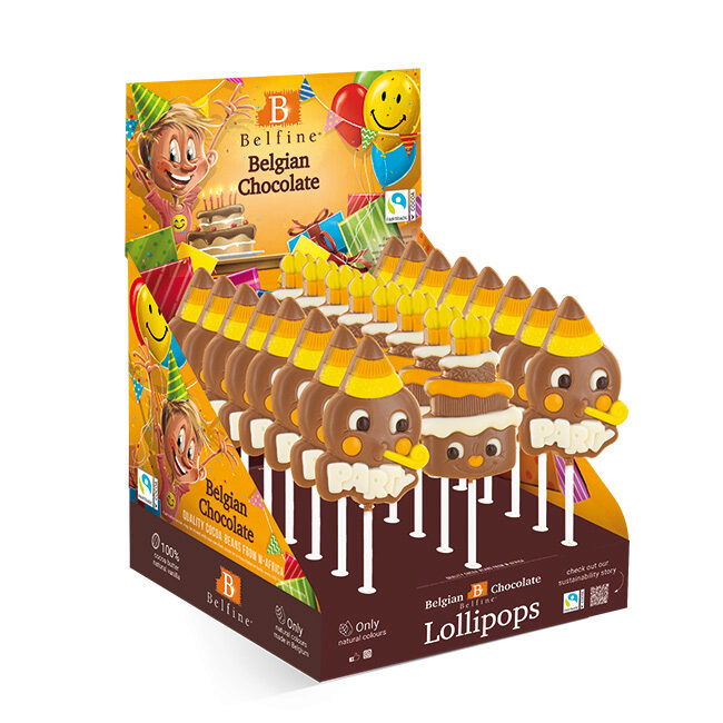 YUMMY COLOURED MILK LOLLIPOPS 24 X 25GR