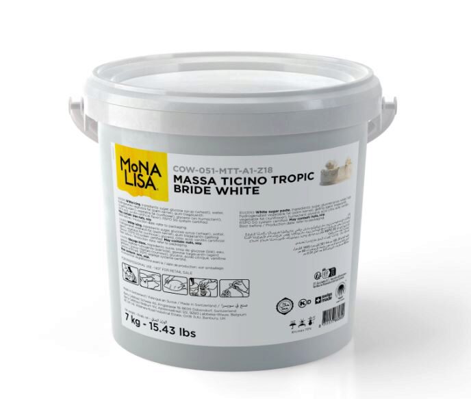 CARMA COW-031-MTT-Z18 MASSA TICINO 7KG PATE A SUCRE PREMIUM TROPIC BRIDE WHITE