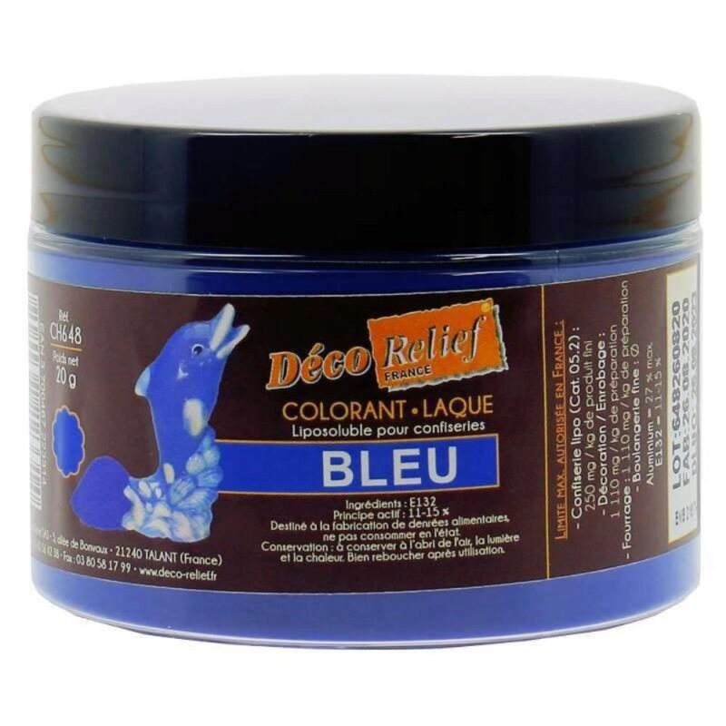 POEDER KLEURSTOF BLAUW VOOR CHOCOLADE 20GR=POT