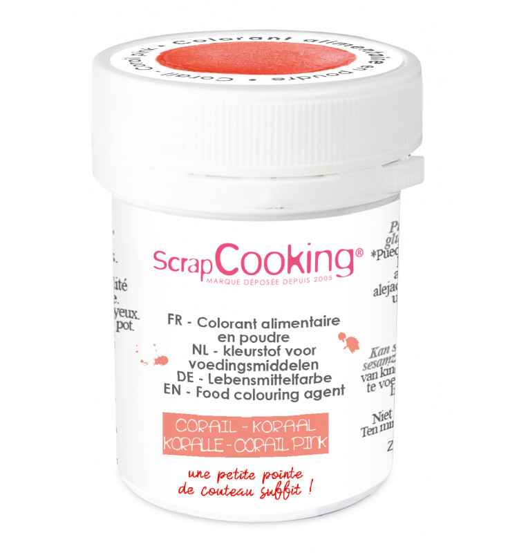 SCRAPCOOKING COLORANT ALIMENTAIRE HYDRO ROSE CORAIL 5GR
