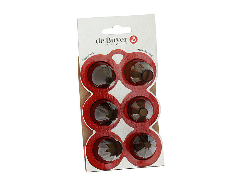 KLASSIEKE SET VAN 6 TRITAN-MONDSTUK MET HOUDER 3 VLAKKE MONDSTUK + 3 GEKABELDE MONDSTUK