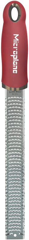 MICROPLANE GRATER PREMIUM ZESTOR STAINLESS STEEL/POMEGRANATE RED