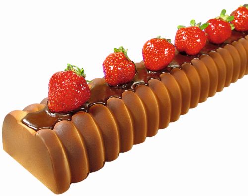 BUB10 MOULE A BUCHE CANNELE EN PVC 50X8X5CM 12PCES