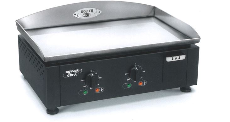 ROLLER GRILL ELEKTRISCH ROESTVRIJ STAAL PLANCHA PLI 600 EN ZWART 60X43 HT28CM 230V