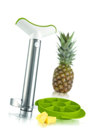 VACU VIN STAINLESS STEEL PINEAPPLE CUTTER + CUTTING PIECES
