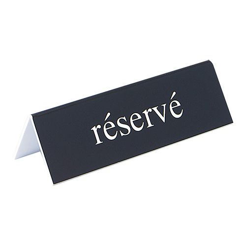 CHEVALET "RESERVE" 4 X 13CM  PLASTIQUE NOIR