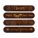 2014732 ECLAIR GELUKKIG NIEUWJAAR, BONNE ANNÉE, NEWYEAR 15X3CM 35PCES ***S/CDE***