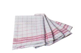 SNV KEUKENDOEK WIT/RODE THEEDOEK 77X50CM 100% KATOEN 200GR