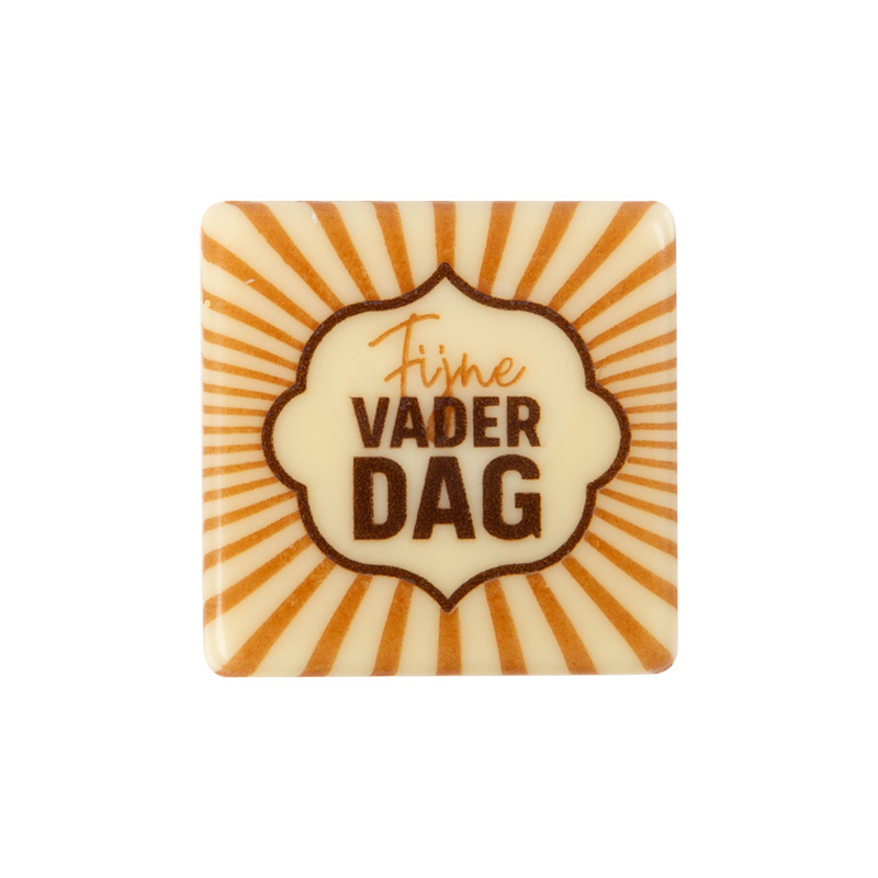 2011042 FIJNE VADERDAG SQUARE PLATE 38MM CHOCOLATE 120 PCES ***S/CD***