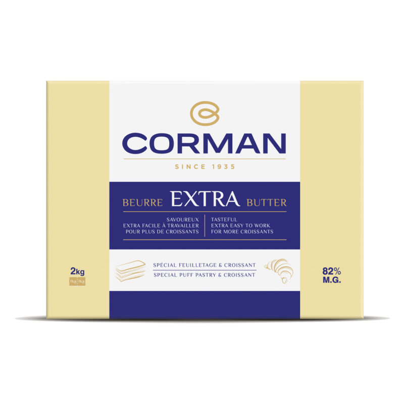 CORMAN BOTER EXTRA 82% BLADERDEEG & CROISSANT NEUTRAL 5 X 2KG 0029125 - 29777501 = KG