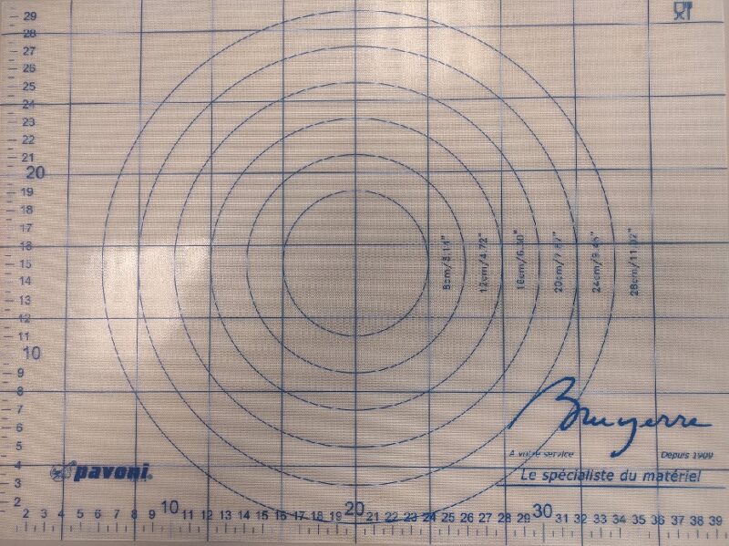 BLAUWE SILICONEN MAT PRINT 40X30 BRUYERRE VOOR KOKEN, INVRIEZEN EN WASBAAR