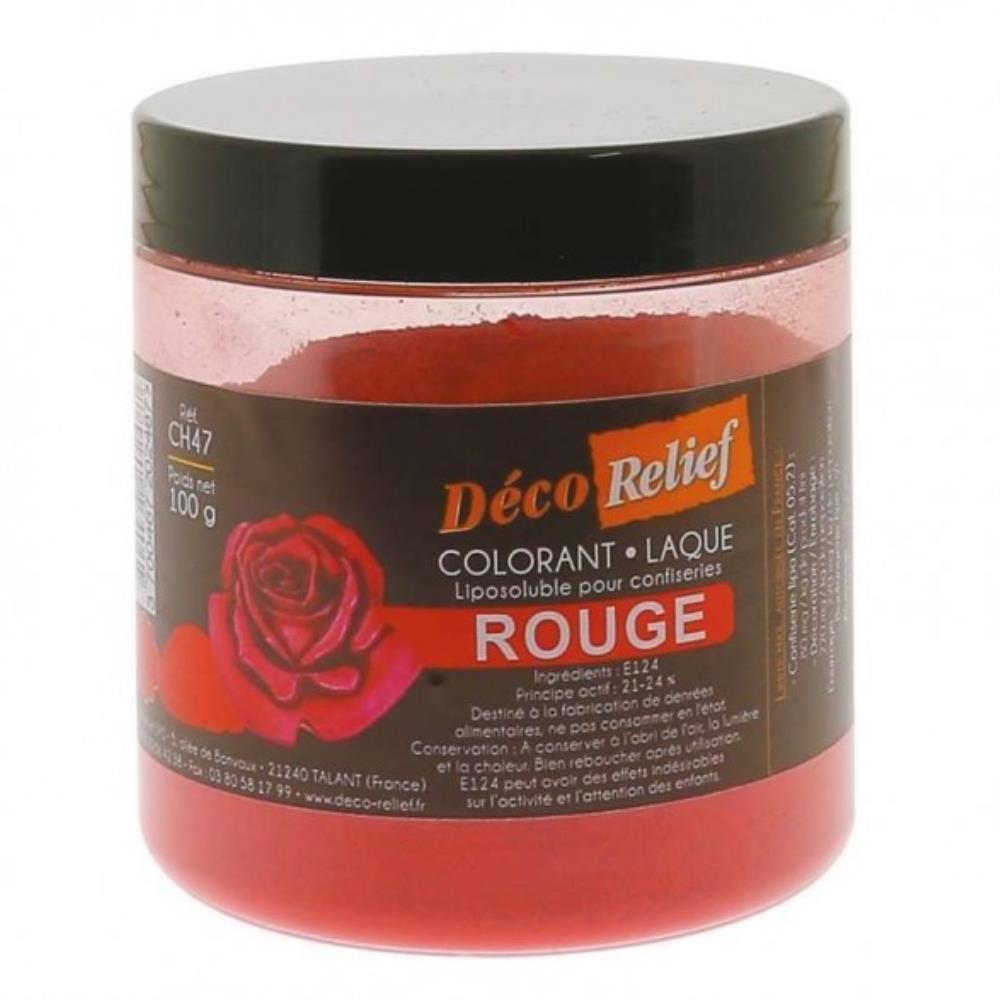 ROOD POEDER LAK KLEURSTOF VOOR CHOCOLADE 100GR =POT