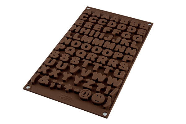 SILIKOMART SF169 ALPHABET MOLD 6.88X1.18 HT 8MMMM 1.41ML NON-STICK GN1/3 -50° TO 250°