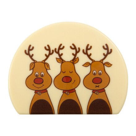 2015555 EMBOUT DE BUCHE 3 CERFS CHOCOLAT 10X8CM 40 PIÈCES