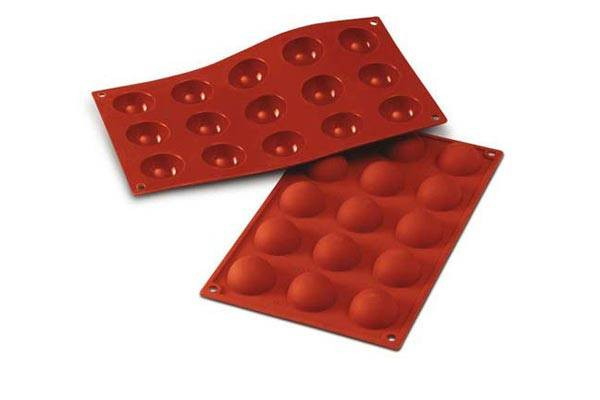 SILIKOMART SF005 MOLD 15 HALF-SPHERES Ø40 H 20MM 20ML NON-STICK GN1/3 -50° TO 250°