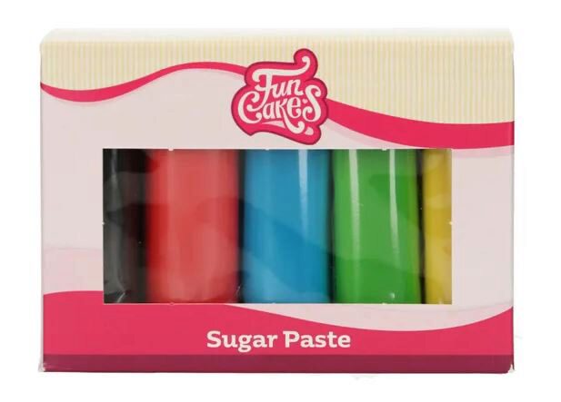 FUNCAKES SUIKERPASTA MULTIPACK PRIMAIRE PALET 5X100GR
