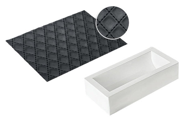 SILIKOMART BLOKVORMSET + GEWATTEERDE RELIËFMAT 250 X 90 H 70MM VOLUME 1300ML