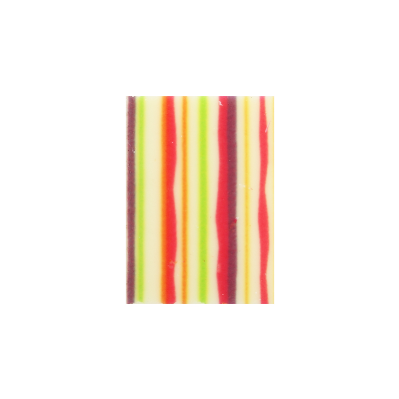 2032525 PLAQUETTE CHOCOLAT BLANC LIGNE DE COULEURS 3.5X2,5CM 315 PCES