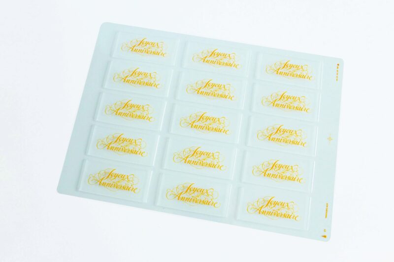 061380 PCB BLISTERS RECTANGLES JOYEUX ANNIVERSAIRESOIT 30 EMPR. 10,5X5 CM 2PCES ***S/CD***