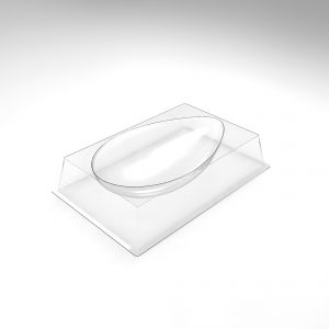 074246 PCB MOULES ENTREMETS OEUF BOMBÉ PR 30 P. 26X16 CM H.5 CM AVC JAMBAGE 30PCES ***s/cd***